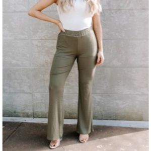 Kittenish TANNER PALM GREEN RIBBED HIGH WAISTED ✨